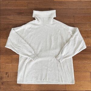 Free People Ribbed Cream Cowl Neck Sweater